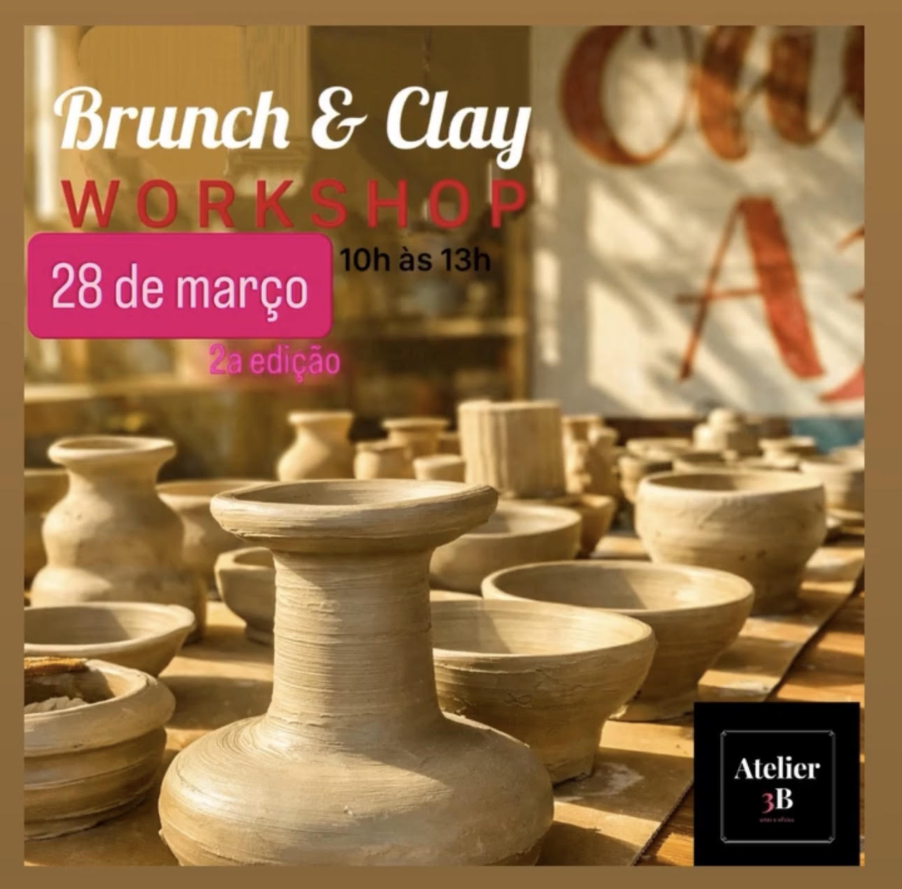 Brunch Clay workshop ceramica 2a atelier 3B Leiria - Atelier 3B