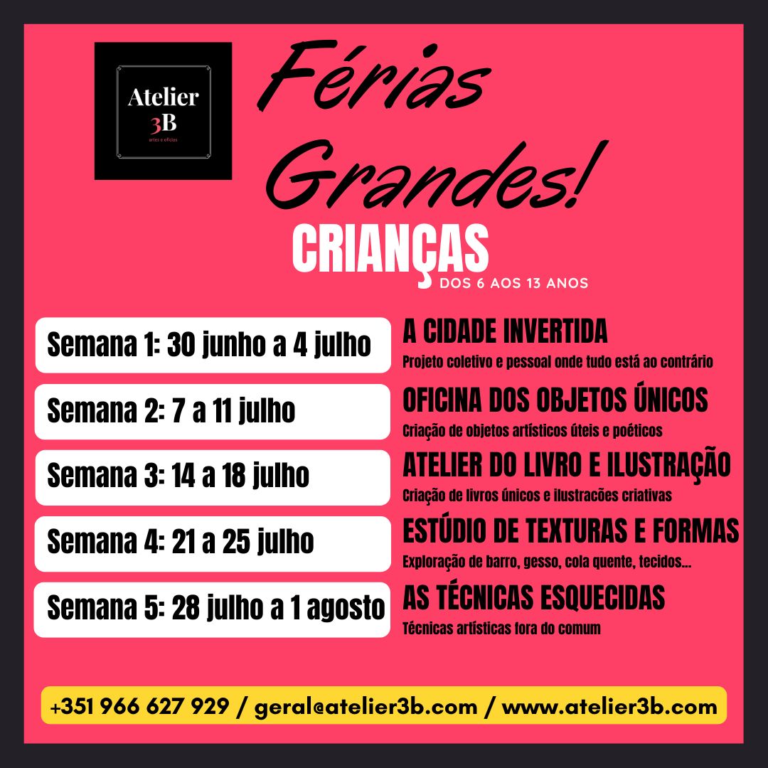 Ferias Criancas Semanas verao 25 atelier 3b 1 - Atelier 3B