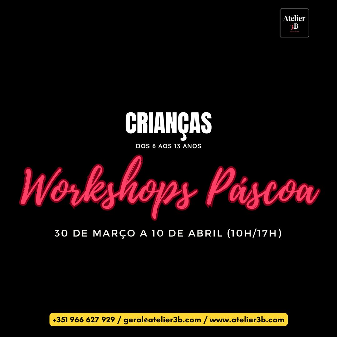 Ferias Paascoa Atelier 3B criancas 2026 - Atelier 3B